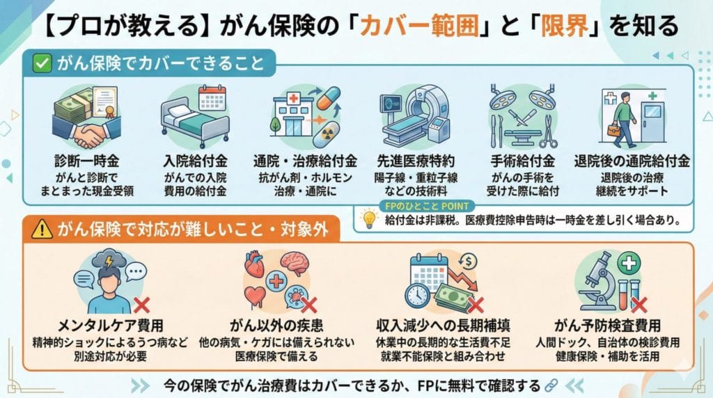 がん保険でカバーできること・できないこと：FP視点で解説