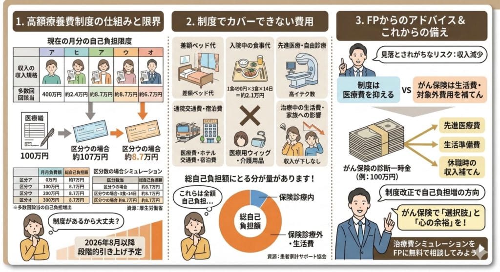 高額療養費制度があってもがん保険は必要か?費用シミュレーション